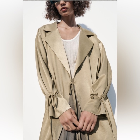 Zara Wrinkle Look Flowy Trench (NWT) - Picture 7 of 16